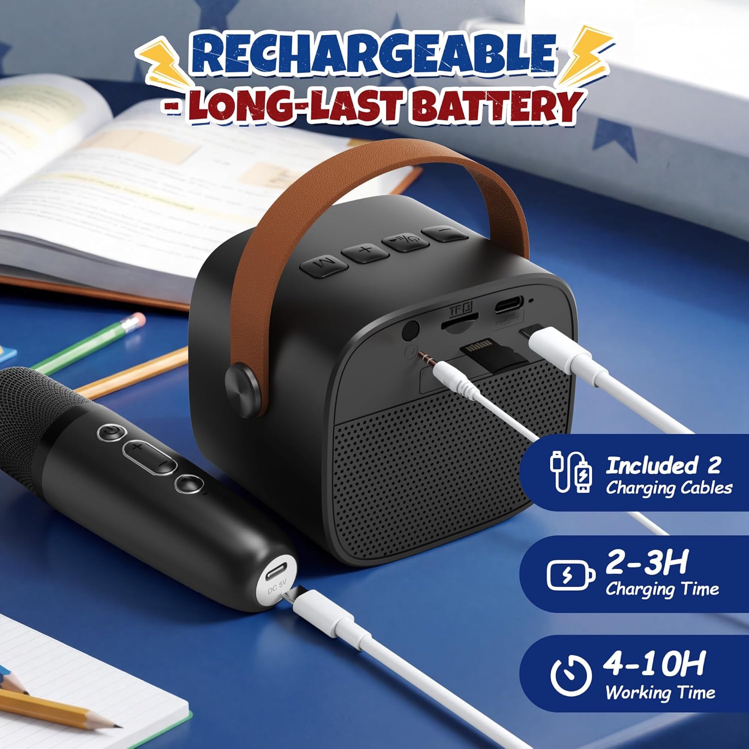 YLL Portable Karaoke Speaker with 2 Mics - Image 2