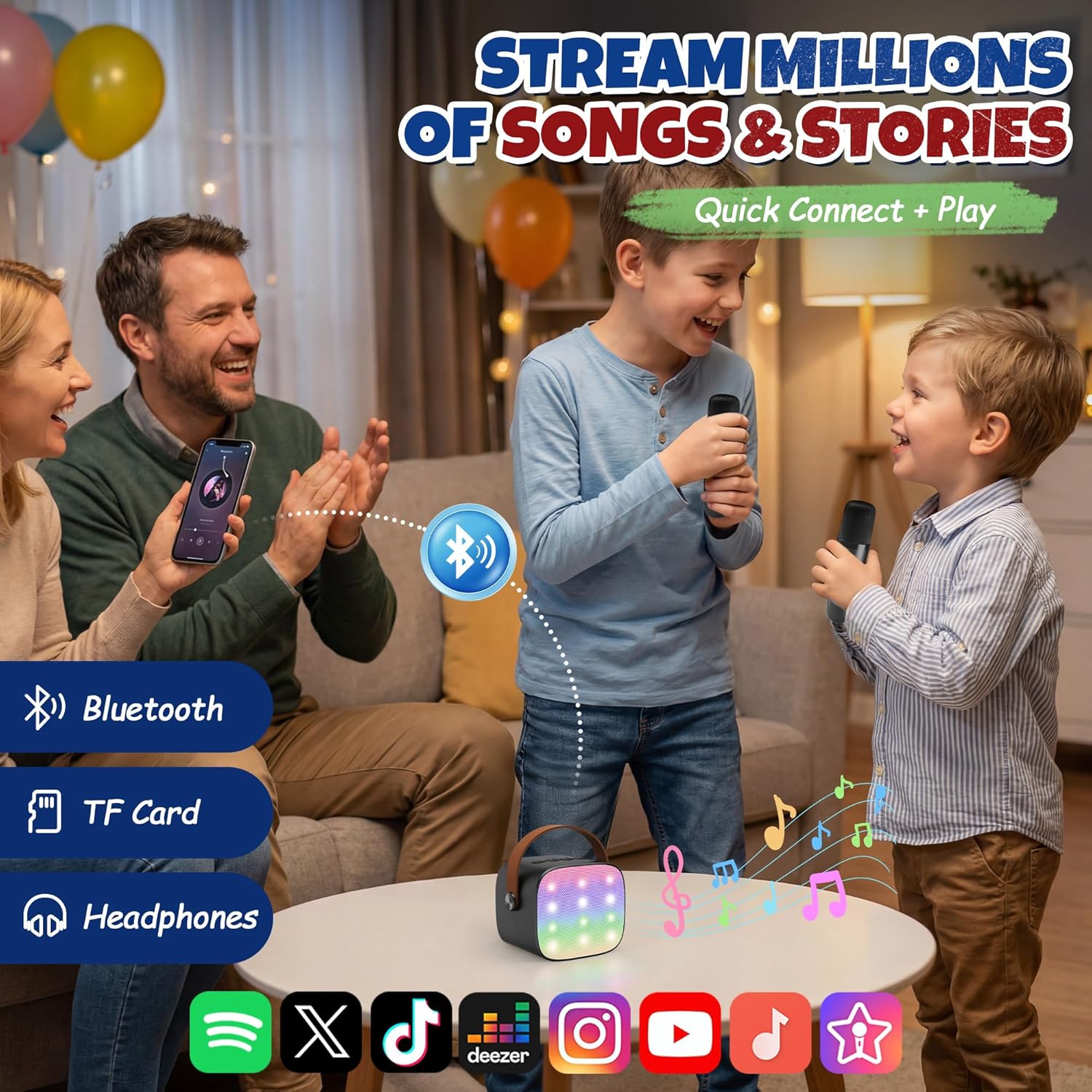 YLL Portable Karaoke Speaker with 2 Mics - Image 5